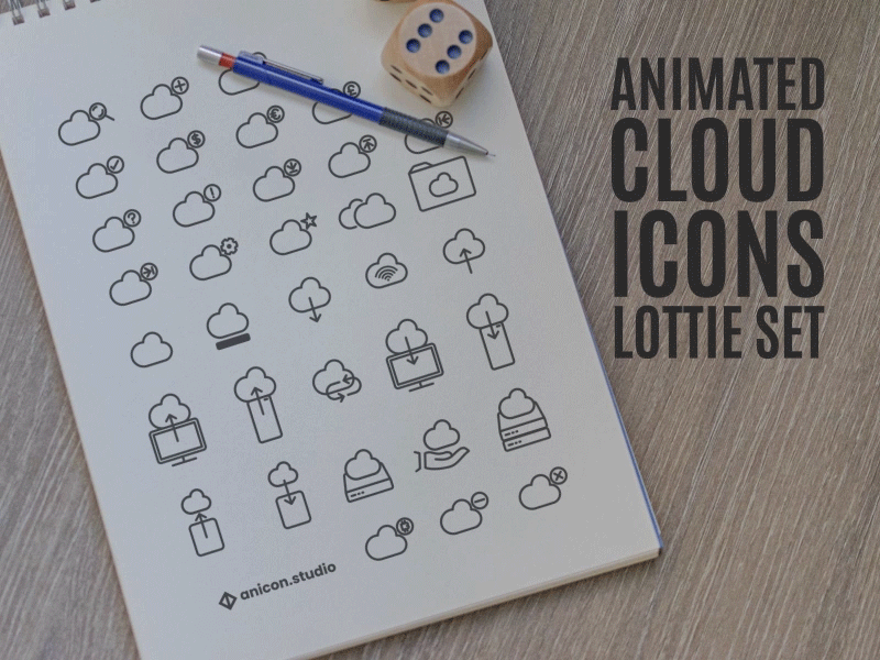 Cloud LOTTIE icons SET anicon animated logo animation cloud design graphic design icon illustration json logo lottie motion graphics network storage ui