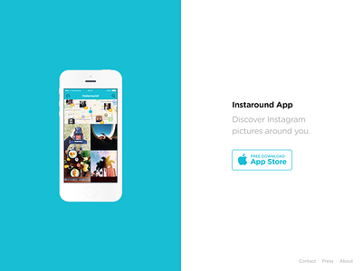 InstaroundApp.com app download instagram instaround iphone landing minimal rounded website