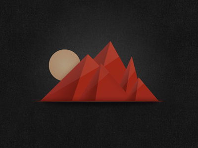 Red Mountains illustration moon mountains rebound red