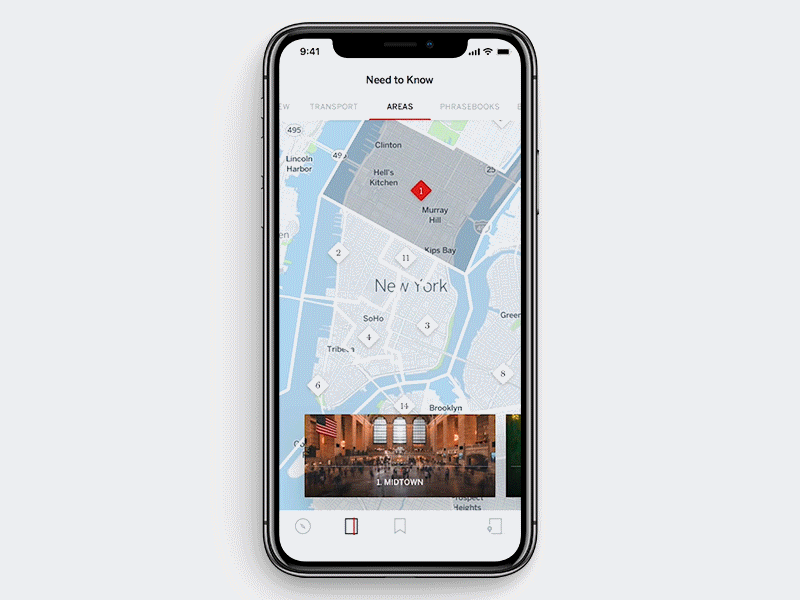 City Areas & Neighborhoods - Guides App mobile map travel guides lonely planet app ios animation