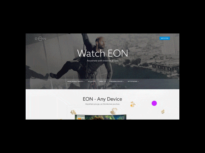 Eon Homepage interaction ui web design website