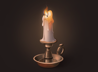 Candle 2d illustration adobe photoshop cartoon design graphic design illustration realistic