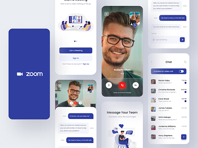 Zoom App Re-design app branding design flat illustration logo minimal typography ui ux