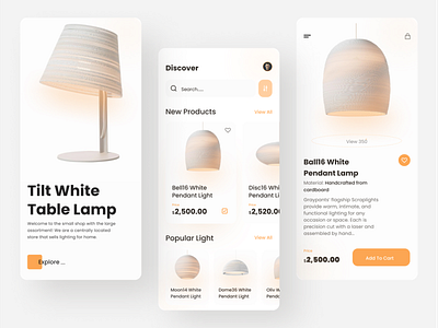 Lamp Ecommerce App app branding design flat illustration logo minimal ui ux vector