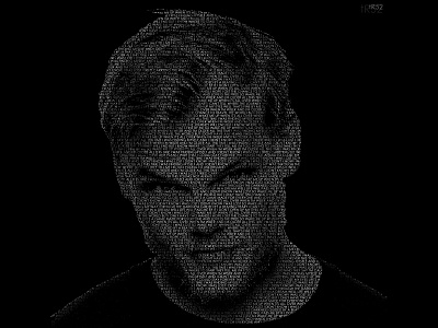 Avicii - Text Portrait avicii design illustration musician simple singer text text portrait typography