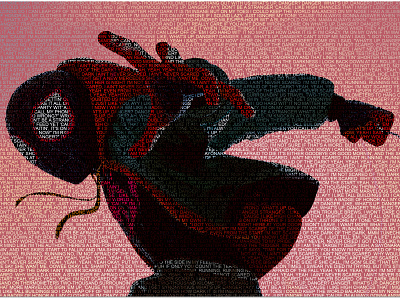 Miles Morales- Text Portrait design illustration marvel miles morales sony spiderman spiderverse text text portrait