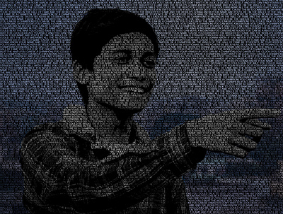 Text portrait of a friend #2 design friend illustration photoshop simple text text portrait