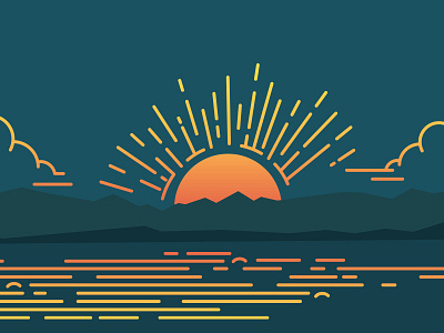 Sunset illustration sunset vector