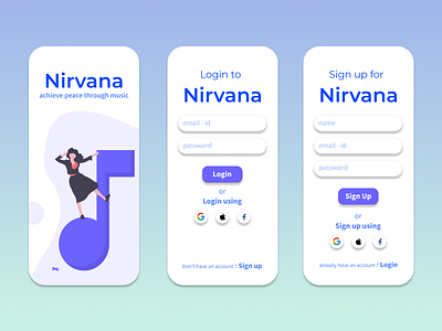 Nirvana dailyui design minimal mobile ui ux
