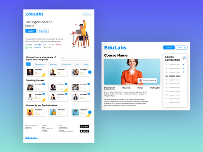 EduLabs : e-learning platform design minimal ui ux web design