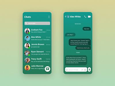 Messaging app UI Design by Varun V on Dribbble