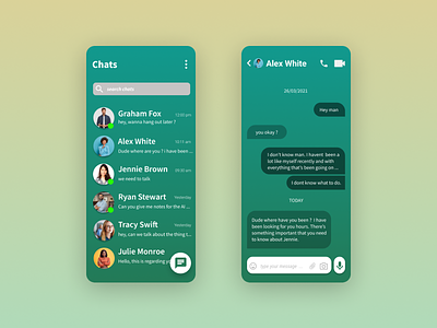 Messaging app UI Design app design figma mobile ui uidesign ux