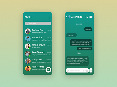 Messaging app UI Design app design figma mobile ui uidesign ux