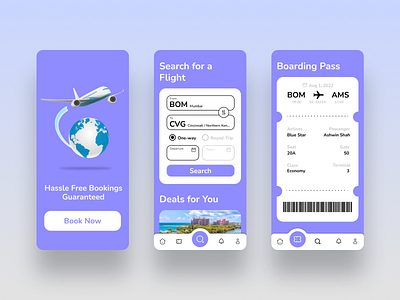 Flight Booking App app dailyui design figma flightbooking mobile ui ux