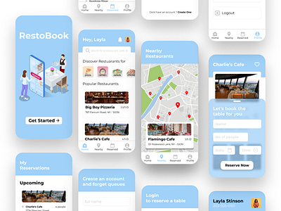 Restobook - Restuarant booking app app dailyui design figma mobile mobile app design ui ui design