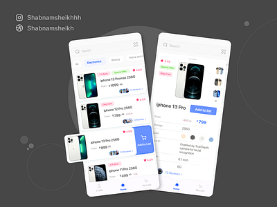 Shopping app - Mobile application app applicationdesign clean design interaction product design startup ui user experience user interface user journey ux web website design wpa