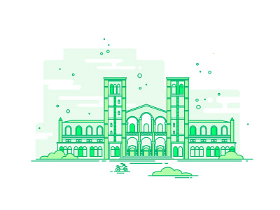 UCLA Royce Hall architecture building clock college icon illustration outline school simple tower ucla vector