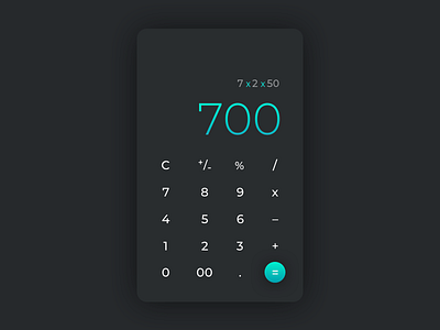 Calculator 004 app black calculator dailyui mobile