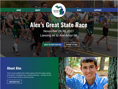 Alex's Great State Race website design branding design ui ux
