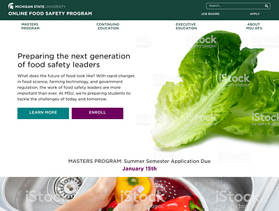 MSU Food Safety website design design ui ux