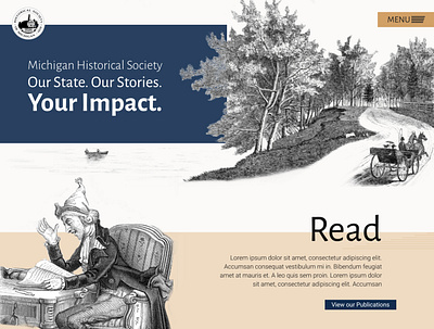 Historical Society of Michigan website design design ui ux