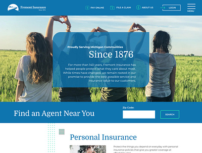 Fremont Insurance website design design ui ux