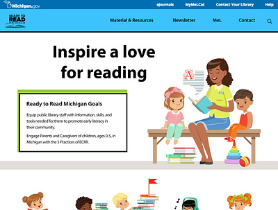 Ready to Read Michigan website design branding design ui ux