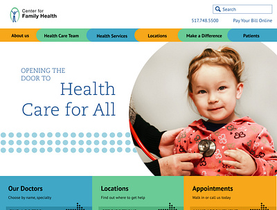 Center for Family Health website redesign design ui ux