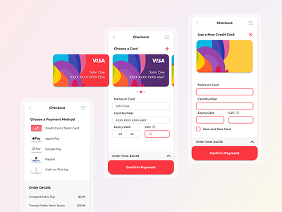 Daily UI #2: Credit Card Checkout for Clothing App app challenge credit card checkout daily ui design figma ui ux