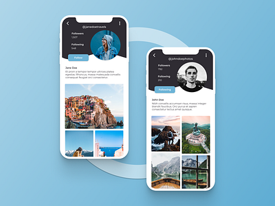 Daily UI #6: User Profile for a Travel Photography App