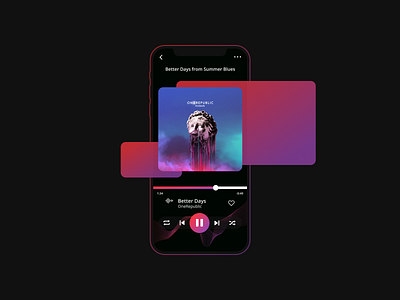 Daily UI #9: Music Player app challenge daily ui dark ui design figma illustration music player ui ux