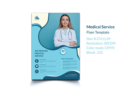 Medical health care flyer template virus