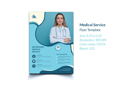 Medical health care flyer template