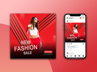 New fashion sale promotion social media banner design