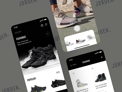 JORDEN : Shoe Store Mobile App android app branding design dribbble best shot figma illustration ios jorden logo shoes sneakers typography ui ux vector