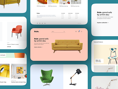 Rule. : Furniture Shop Web App branding design dribbble best shot figma furnitur furniture illustration logo sofa typography ui ux vector