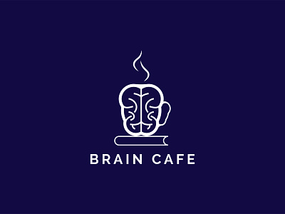 BRAIN CAFE- LOGO DESIGN branding design flat graphic design icon illustration illustrator logo minimal vector