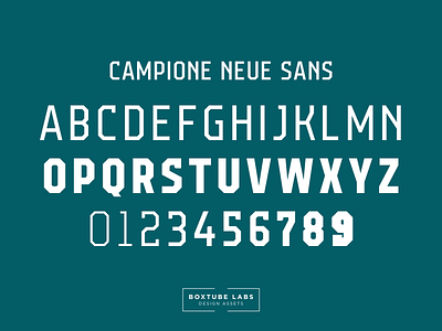 Campione Neue Sans block type branding sport typography variable