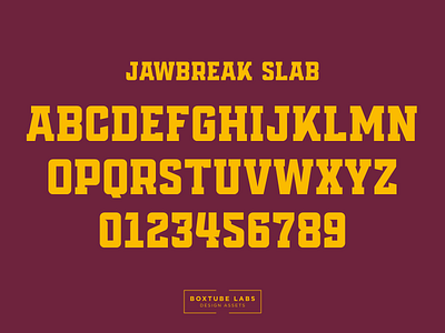 Jawbreak Slab block type branding sport typography