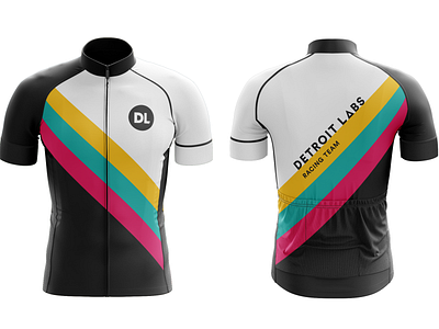 Detroit Labs Racing Team bike jerseys bike jersey branding identity minimal racing sports stripes