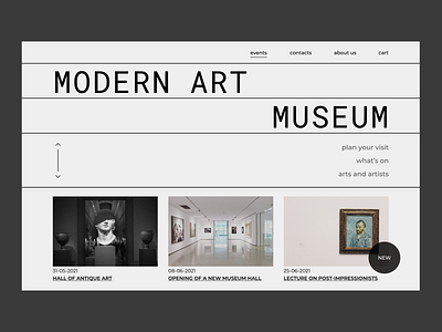 Modern art museum brutalism design modern museum typography ui web