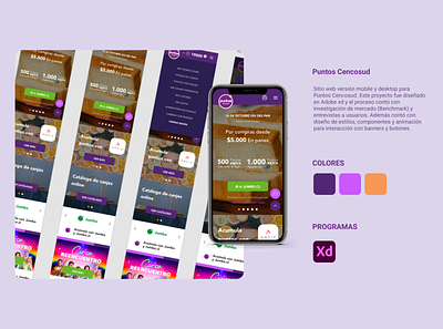 Web mobile Puntos Cencosud design web