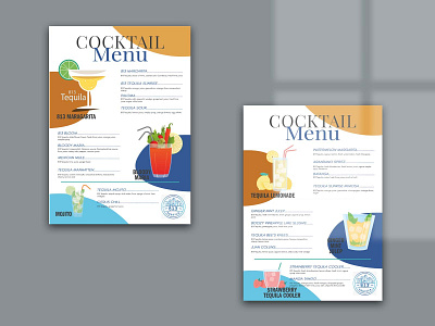 Cocktail Menu Mockup art branding design flat graphic design illustration illustrator typography