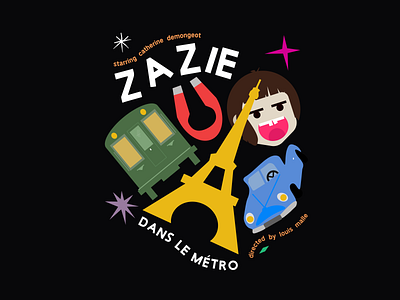 Zazie dans le metro concept design film illustration minimal movie poster