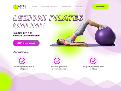 Landing Page concept (main screen) design fitness graphic design inspiration landing page logo online lessons pilates studio web design