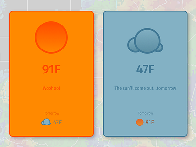 Weather Cards app card flat ui