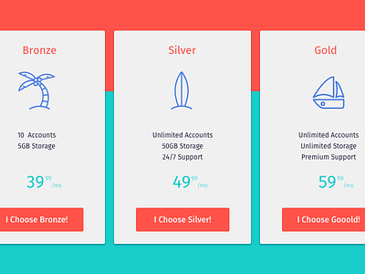 DAILY UI* - Pricing dailyui flat ui