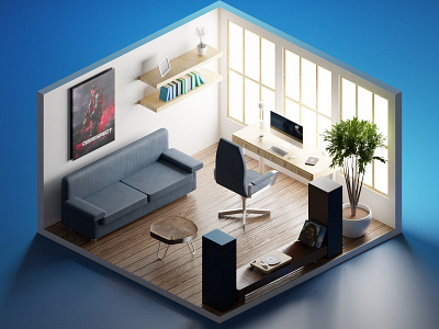 Working From Home 3d design graphic design illustration