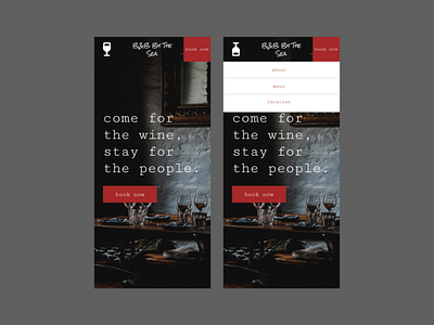 B&B Concept Site | Mobile Menu airbnb branding design minimal website