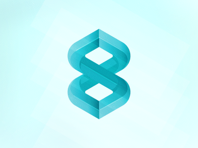 Ice 8 8 blue brand eight experimental ice logo number series vector